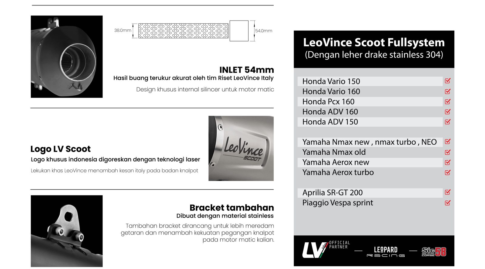 spesifikasi leovince lv scoot